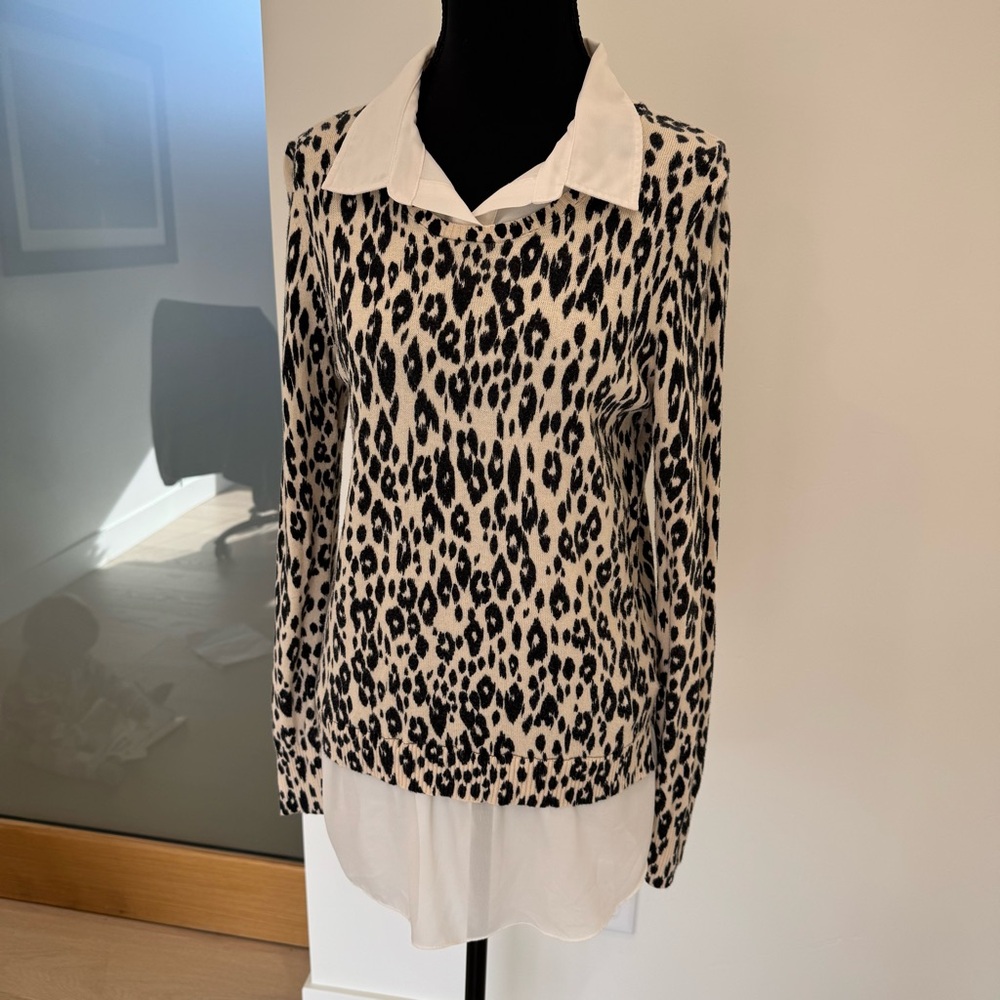 DKNY Layered Leopard Print Top